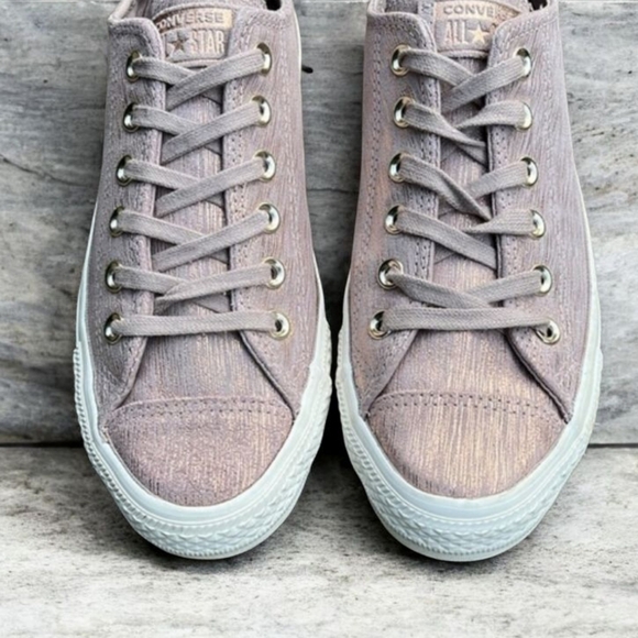 Converse “Precious Metal” Chuck Taylor Low Top in Metallic Taupe (Pink) Sz 8 - Picture 6 of 14